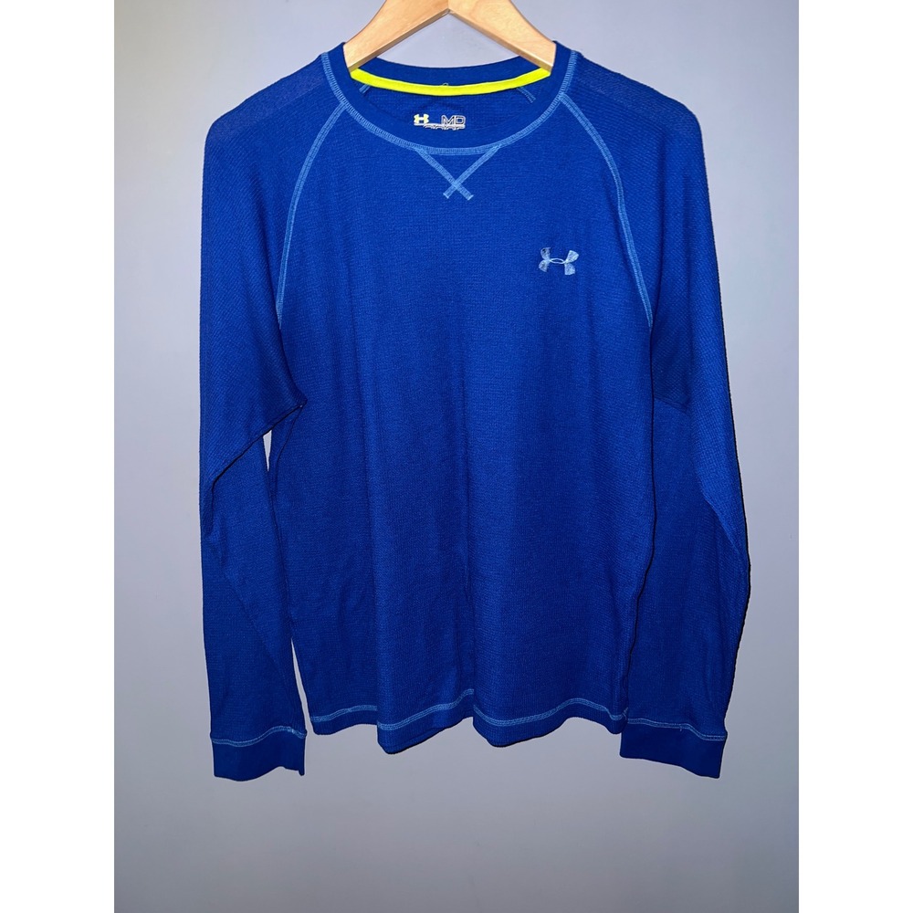 Under Armour Mens Catalyst Royal Blue Waffle Knit Long Sleeve Training Shirt MD